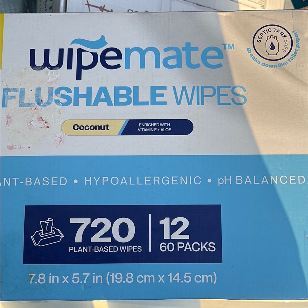 Wipemate Flushable Wipes - Coconut